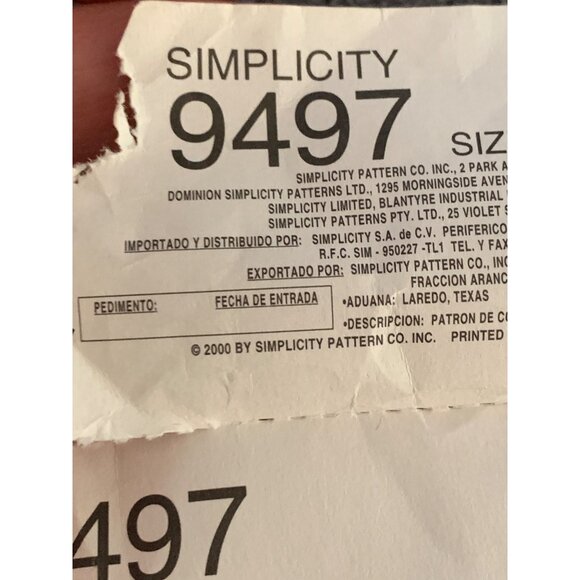 Simplicity 9497 Girls Dress Sewing Pattern Sizes 7  2000 - Picture 4 of 4